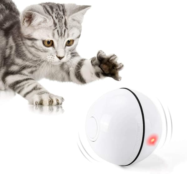 Cat Toy, Toy Ball with LED Light, 360 Degree Automatic Rotation