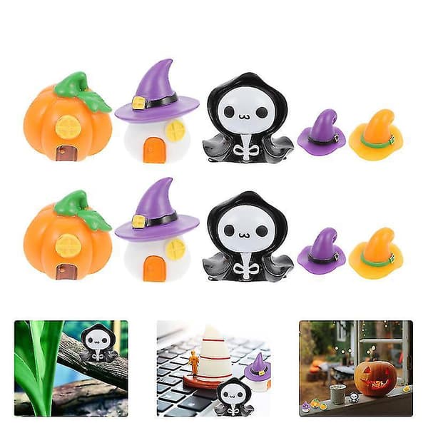 10 stk. mikrolandskapsdekorasjoner for Halloween-dekorasjoner