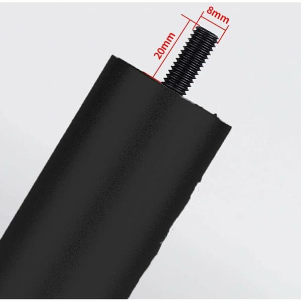 4 justerbare møbelfødder i aluminiumslegering, runde metalmøbelben, bordsofa seng, sort (10 cm)