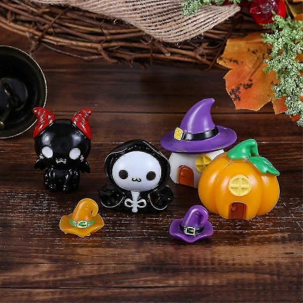 Vampire Halloween Ornament Cute Resin Craft Halloween Decor Mini Miniature White 1pc