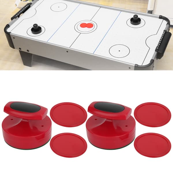 Hockeyspillbord 94MM Slider Pusher Sett med 4 pucker Tilbehør Stor Størrelse Rød