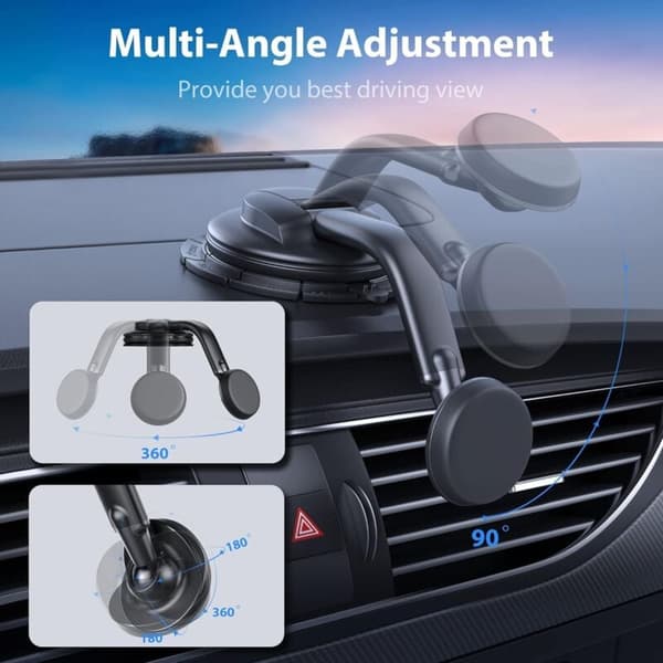 Phone Holder for Car [Powerful Magnets] for Dashboard and Windshield Suction Cup Phone Holder Suitable for iPhone Android Car Cradle