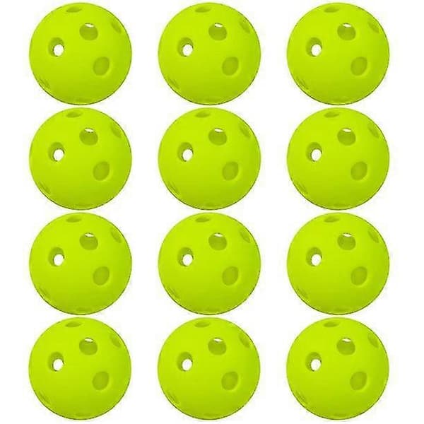 12-pak 26-hullers indendørs pickleballbolde, grøn
