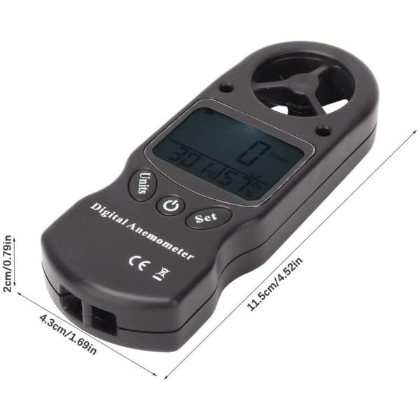 Anemometer, Digital Termometer, Multifunktionel Bærbar Anemometer Tilsluttet Anemometer Anemometre til Windsurfing, Sejlads