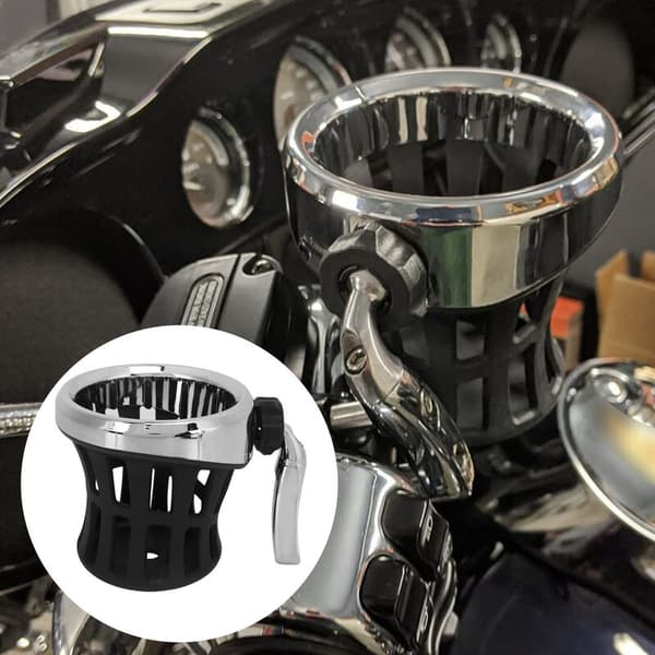 Aluminium and Rubber Drink Holder for Motorcycle Handlebars, Replacement for Gold Wing