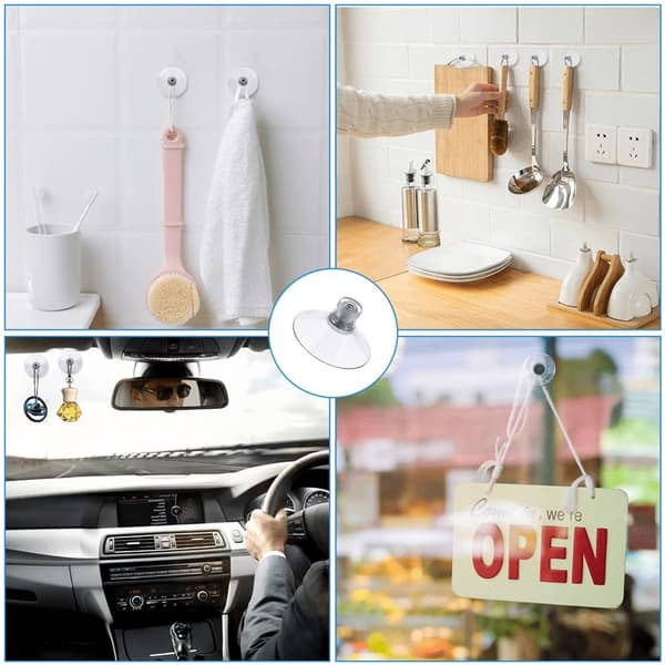 12 x Threaded Suction Cup - 53MM M4 - Suction Cup with Hook alternative for window film - sun protection suction cups
