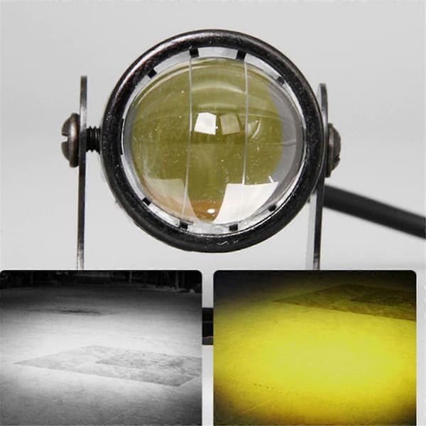 Motorcycle High Power Lens Spotlight 6000K LED Dual Color External Spotlights 8-80V Headlight with Switch B