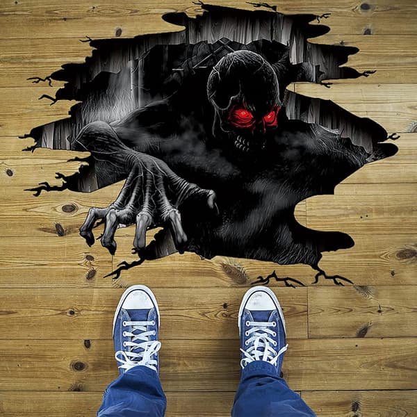 Halloween Floor Decorations Scary 3D Ghost Floor Wall Decals, Ghost