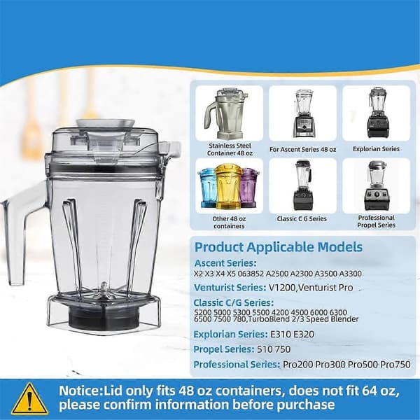 48oz Kannlock för Vitamix, Ersättning, för Vitamix Rostfri Behållare, Ascent A2300,