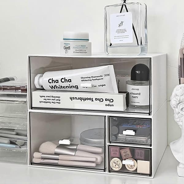 Stackable Desk Organizer with 3 Compartments, Stackable Drawers, Perfect for Desk Storage, Organization Accessories