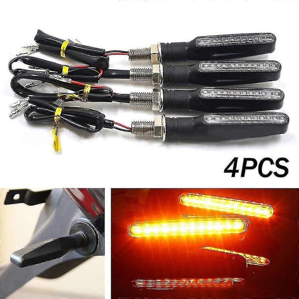 4 st Motorcykel 12 LED Blinkers Ljus Bärnsten