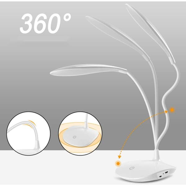 Pöytävalaisin, LED, USB, 6000k, valkoinen