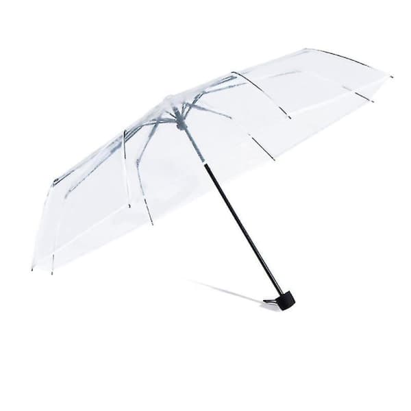 Gennemsigtig foldbar paraply Tre-fold åbning og lukning