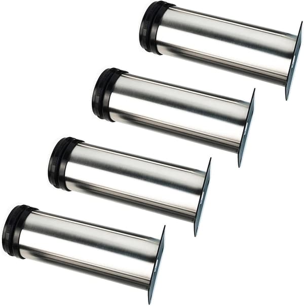 4X Møbelben, Justerbare Fødder Møbelben - Krom Metal
