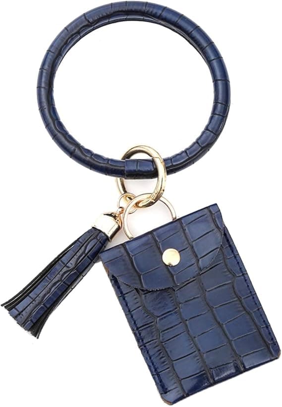Solid Color PU Leather Keychain Bracelet for Women, Key Wallet, Tassel Bracelet, Keychain, Wrist Accessory