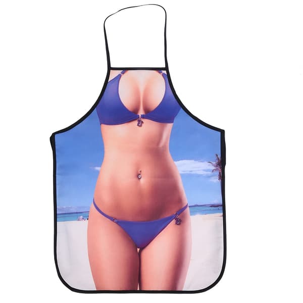 3D Morsomt Matlagingsforkle Sexy Mann Kvinne Forkle Vanntett Forkle (Bikinikvinne)