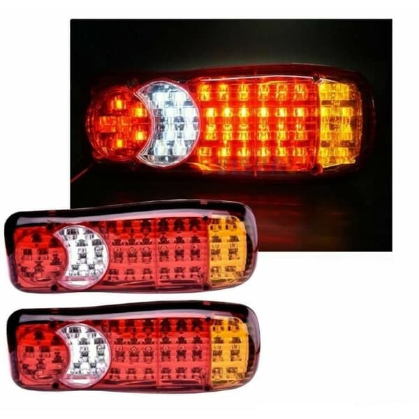 2 x 12V LED Tail Lights Lamps 5 Function Caravan Trailer Truck 46 LEDs
