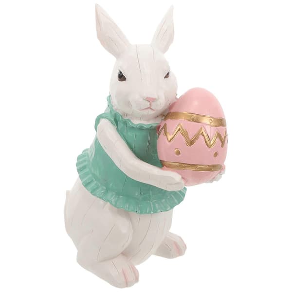 Easter Ornament Resin Rabbit Figurine Easter Bunny Garden Decoration Small Rabbit Statue Decor