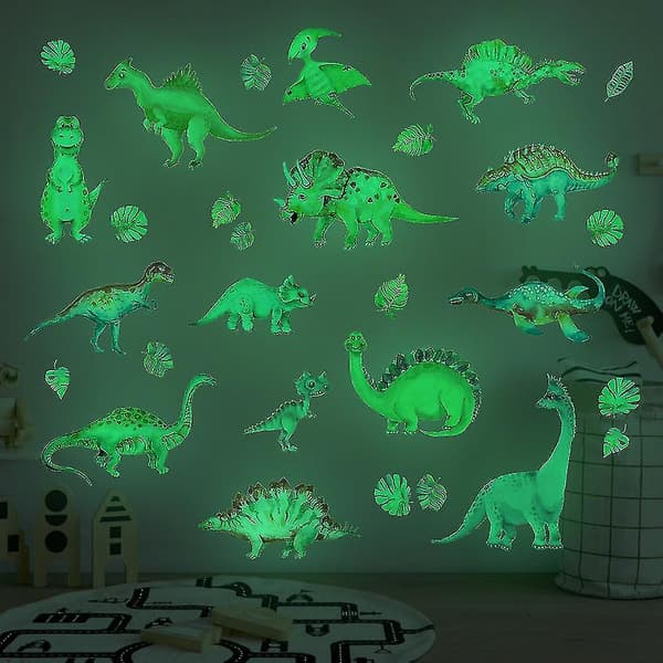 Lysande dinosaurie väggdekal för barn, dinosaurie väggdekal barnkammare
