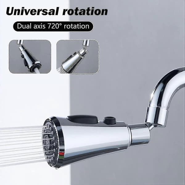 Faucet Head, Kitchen Sink Faucet Extender with 360° Swivel Spout, 3-Mode Spray Head, Faucet Nozzle, Pull-Out Setting [DB]