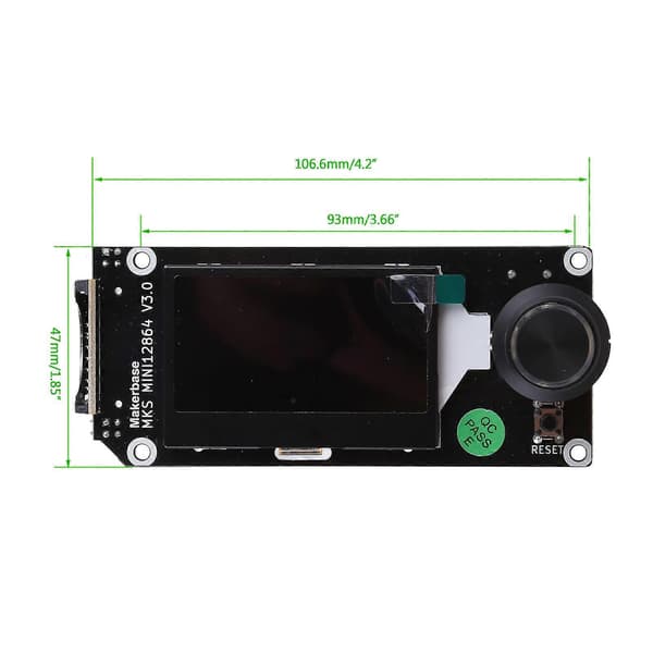 RGB MKS MINI12864 V3 LCD-skærm Indsæt SD-kort Frontstil Understøtter Marlin2.0