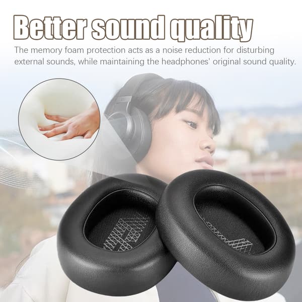 Ørepuder til JBL E65 BTNC/Duet NC/LIVE650 660 BTNC 1 par Sort