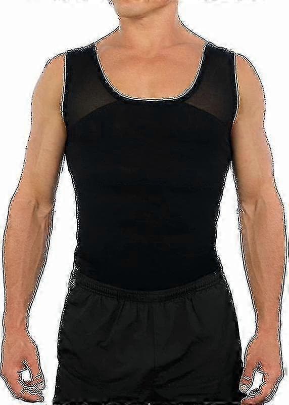 Men's Compression Shirt to Hide Gynecomastia/Man Boobs White L white L