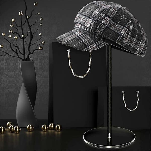 4 Set Acrylic Hat Stand Clear Pedestal Display Stand Baseball Hat Rack Round Acrylic Risers for Display Hat