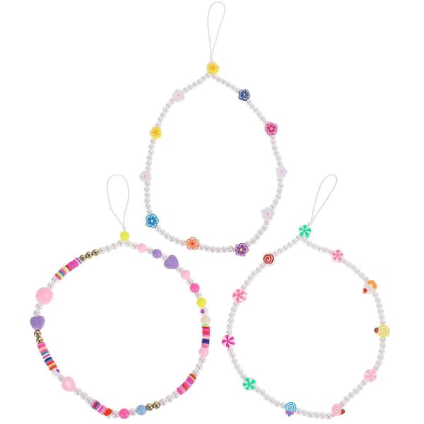 Phone Lanyard Strap Mobile Phone Accessory Pearl Bracelet Gift 3pcs