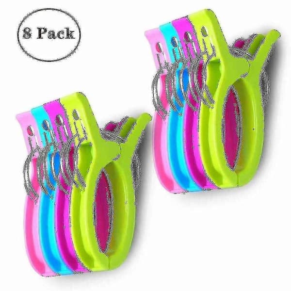 Pakke med 8 strandhåndkleklemmer