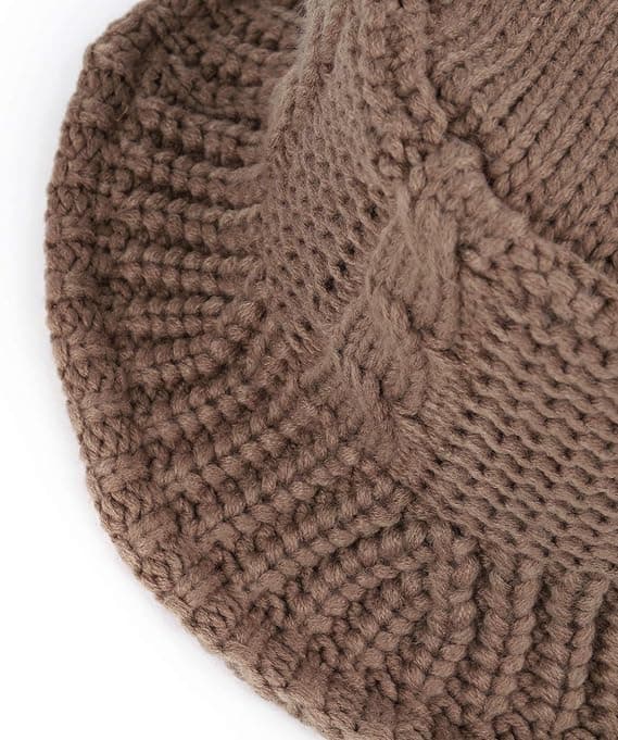 Women's Solid Color Knitted Bucket Hat Warm Wide Brim Twisted Rope Twi