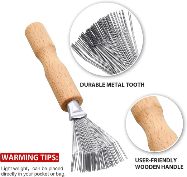 Hair Brush Cleaning Tool Comb Cleaner (5 Pcs, Silver)