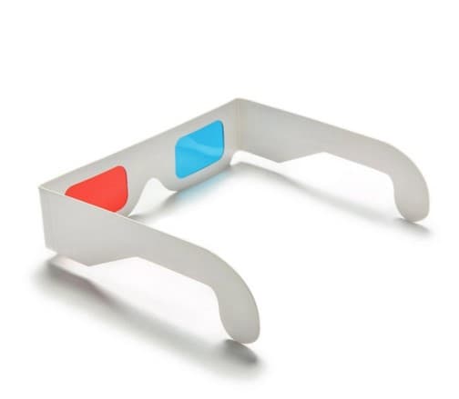 Blå Handvagn 10 Par Röda/Cyan Papp 3D-Glasögon (Vit Ram)