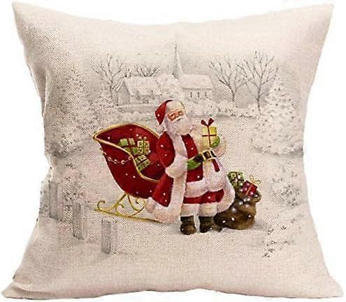 4-pack örngott God Jul Kuddskydd 45 x 45 cm Bomull Linne Kuddfodral för Jul Heminredning