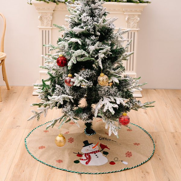 Juldekorationer Linne gubbe klibbig snögubbe tyg träd kjol gubbe Julgran midja Julgransdekoration