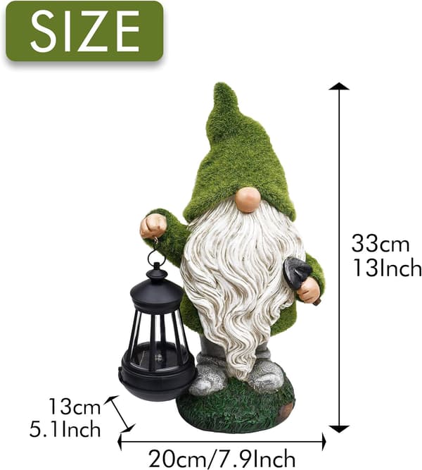 COLLECTIONS 33cm Rolig Tomte Tomtestaty Utendørs Hagedekorasjon DXGHC