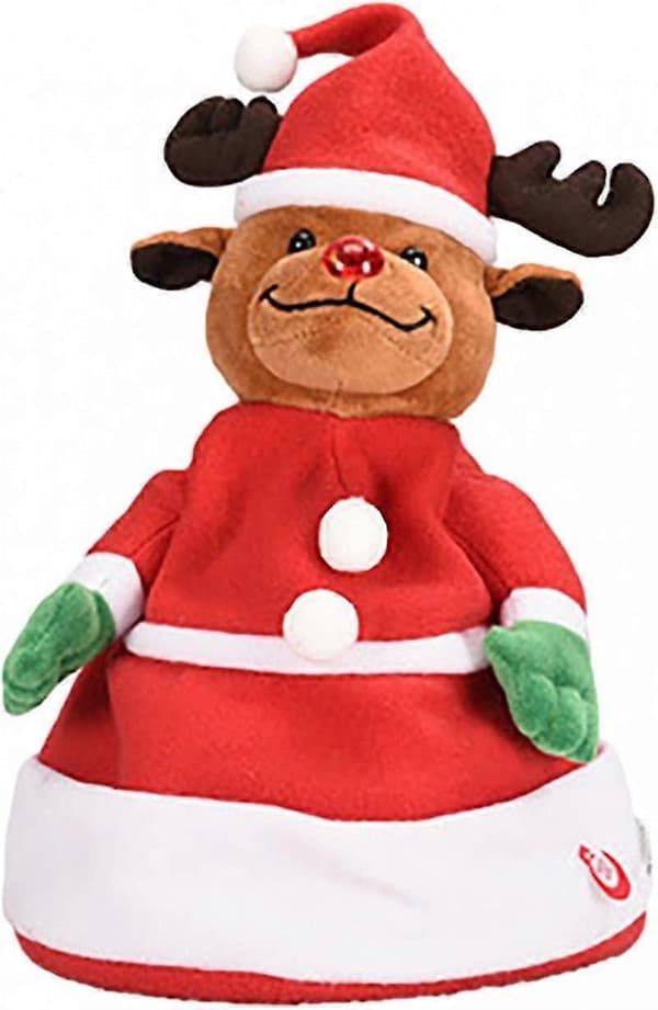 Juleplysdukkehat til børn voksne (rensdyr)