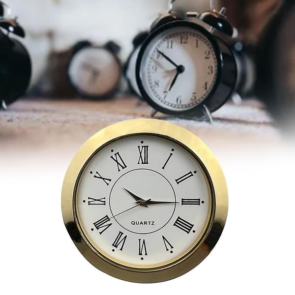 55mm Quartz Clock Insert, Classic Craft Movement DIY Round Clock Head Inlaid with Arabic/Roman Numerals (FMY)