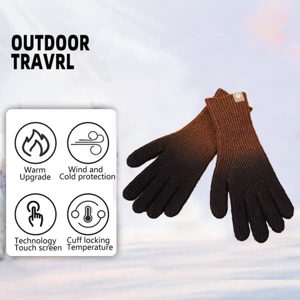 Dame vinter touch screen uld magiske handsker varme strikkede touch brune KLB