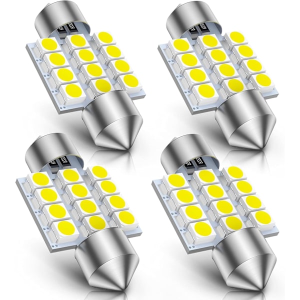 4-pack DE3175 31mm LED Interior Dome Light Map Light Door Light