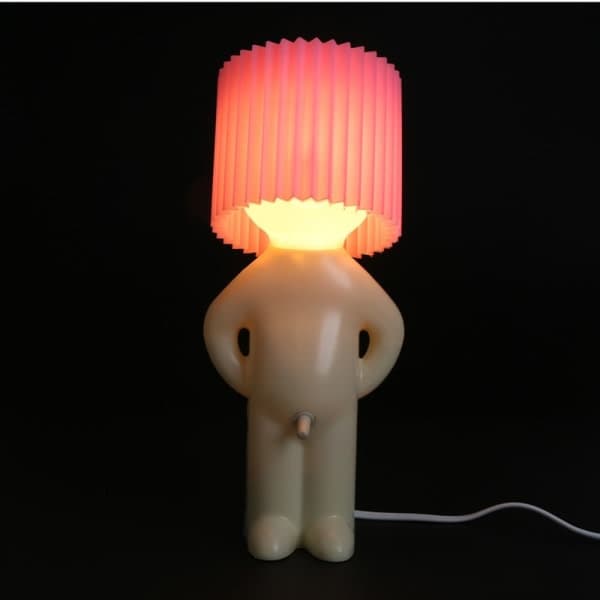 Creative Small Night Light LED Fuzzy Boy Lamp PINK EU PLUG