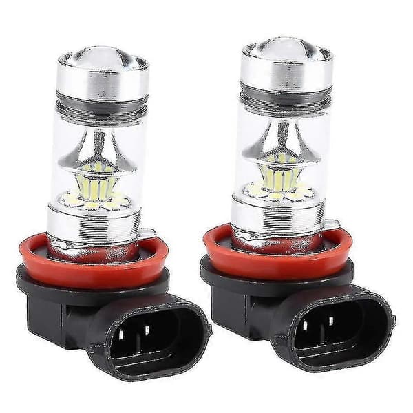 2x H8 H9 H11 6000k Super Hvit 100w LED Hovedlyspærer Kit Tåkebil Kjørelys [DB]