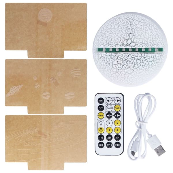 3D nattlampe 16 farger dimbar fjernkontroll smart KLB