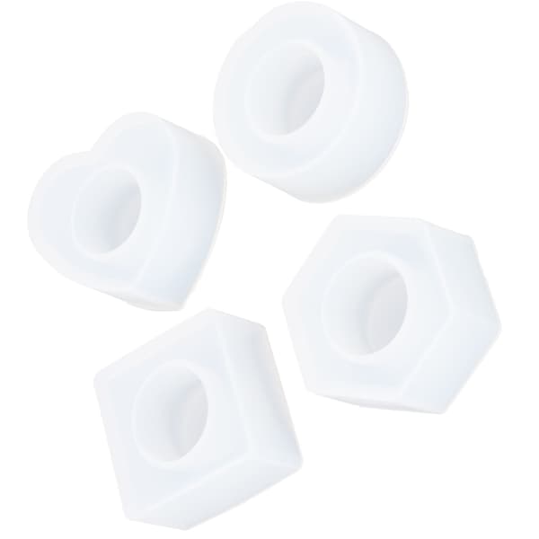 Crystal Epoxy Storage Box Mold DIY Hexagonal Round Square Dining Napkin Buckle Silicone Mold