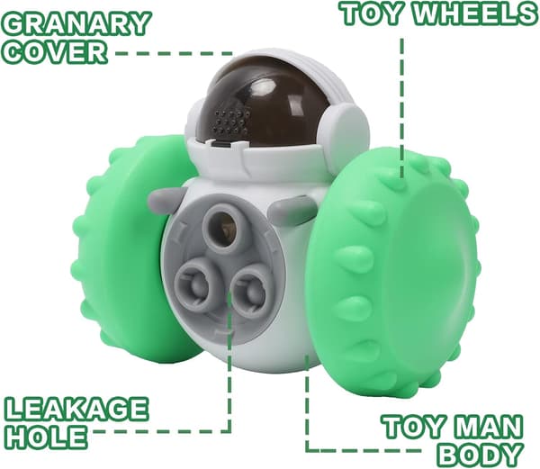 Automatic Slow Feeder Ball for Pets, Interactive Treat Ball for Dogs and Cats