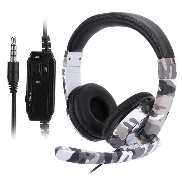 Hodebåren telefon datamaskin spillhodetelefoner headset for PS4 hvit kamuflasje