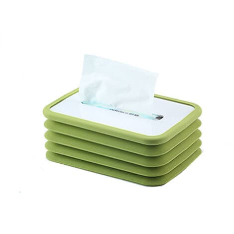 Silicone Tissue Box - Foldable Tissue Holder - Practical Tissue Holder - for Bathroom, Countertop, Home, Office, Car