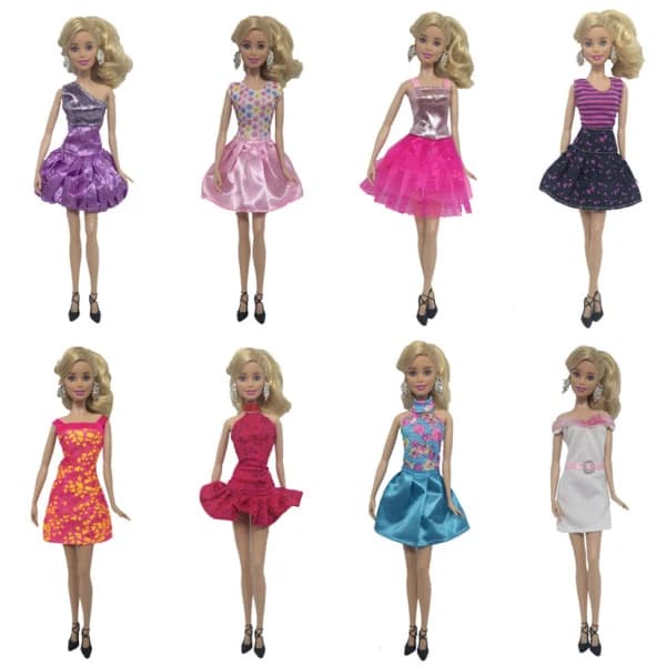 Otte 30 cm modekjoler til Barbie-dukker til piger