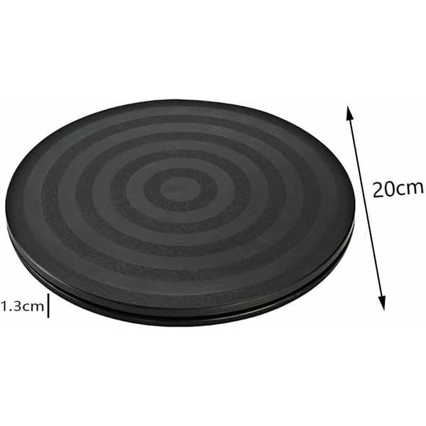 360° Rotating TV Stand Base - 1 Piece Solid Black Turntable with Bearings, Universal Round Pivot Support