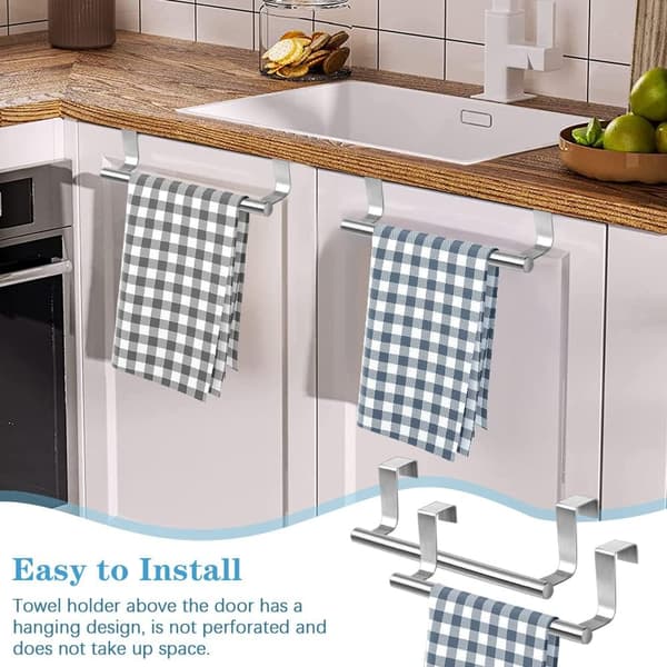 #Pack Silver Rostfritt Stål Väggmonterad Handdukshängare - Hängande Handdu#